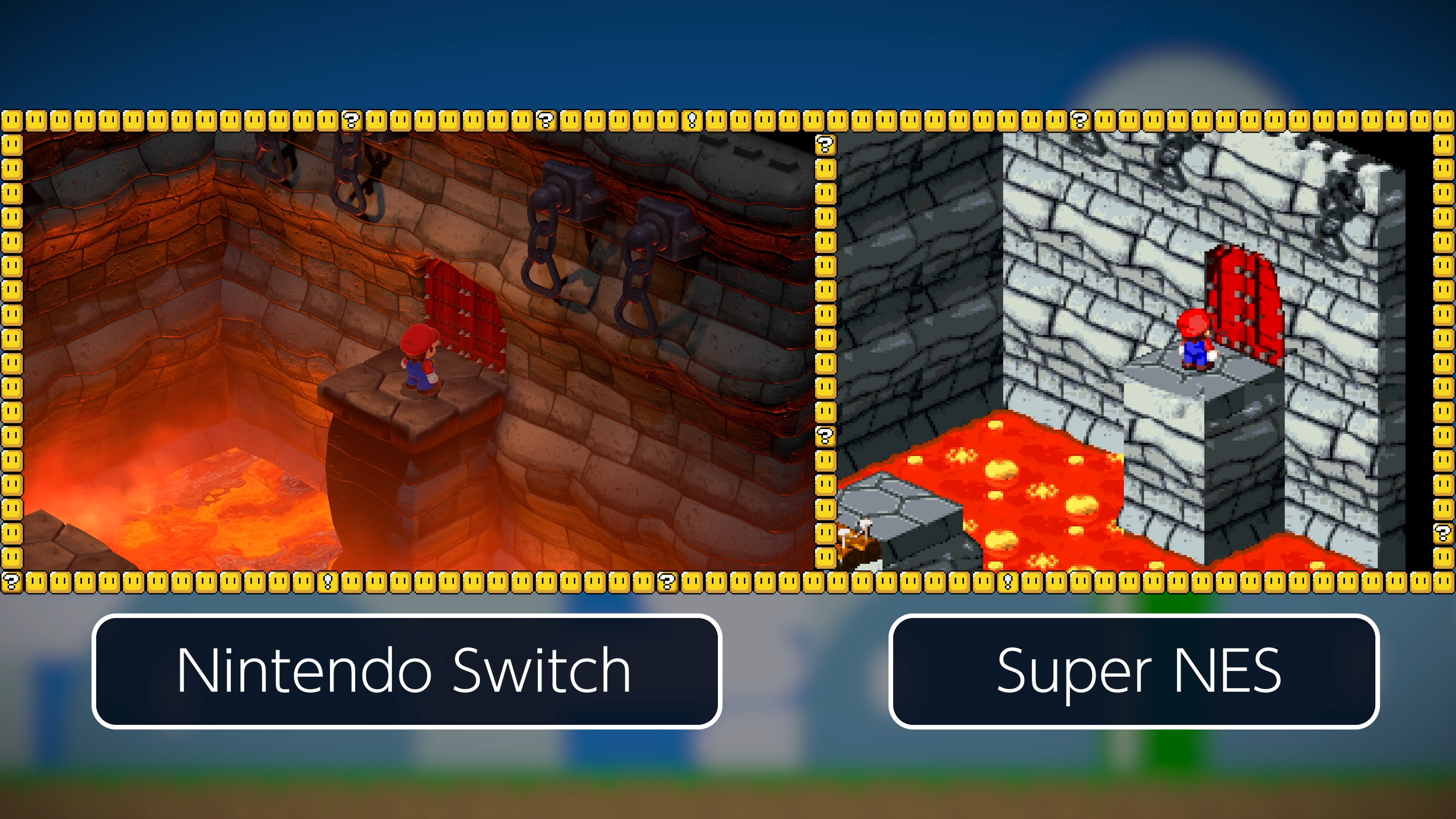 Super Mario RPG on Nintendo Switch compared to the Super NES original.