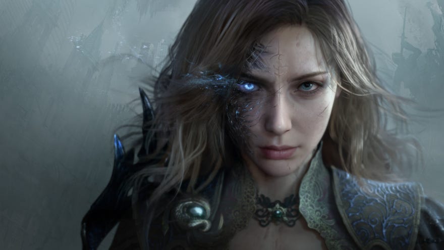 A close-up headshot of Gwendolyn, the dark-haired airy   young heroine of Tides Of Annihilation