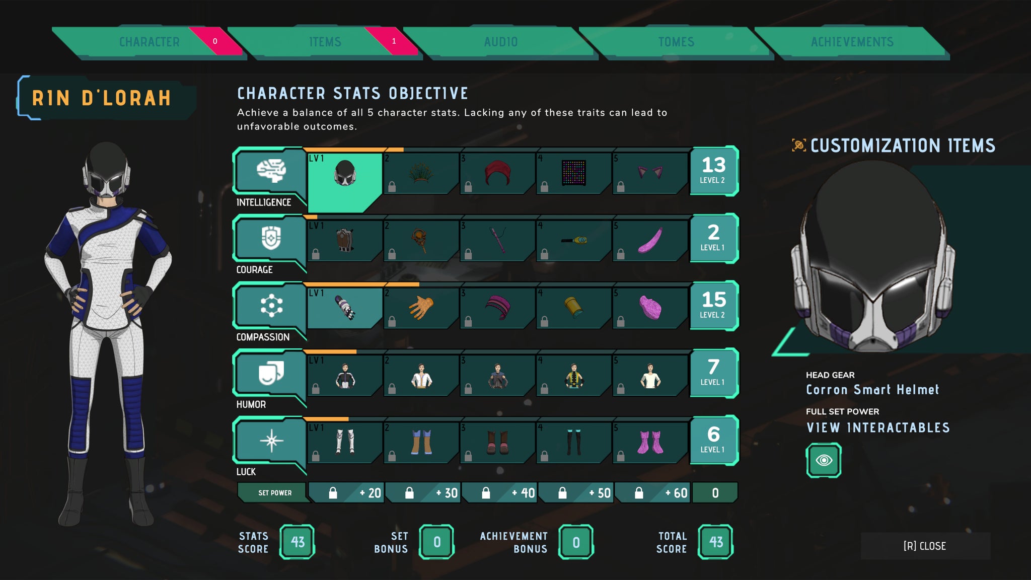 A character stats screen in Sky Of Tides - 4