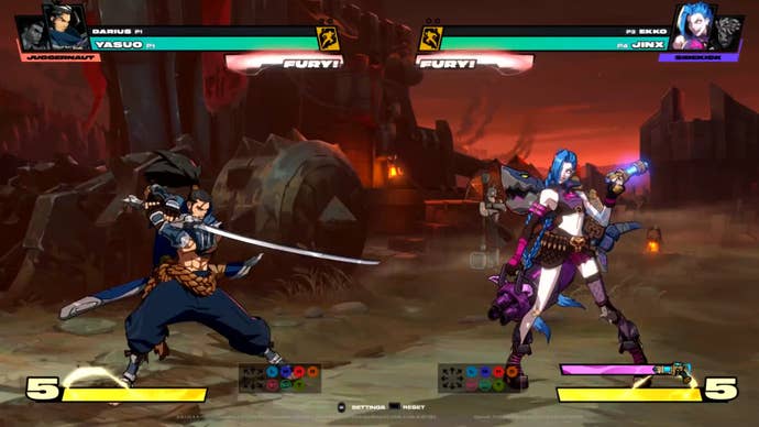 2XKO screenshot from Alpha Lab dev diary 2 showing Juggernaut and Sidekick fuses