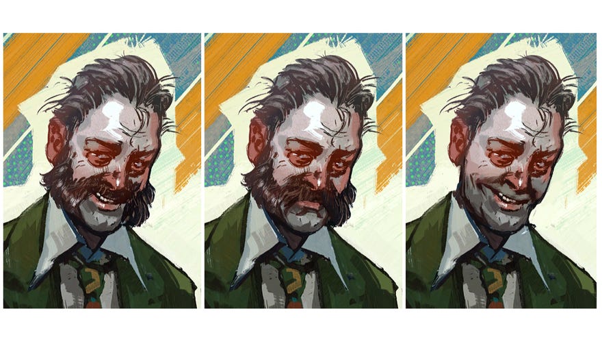 Three character portraits for the protagonist of Disco Elysium
