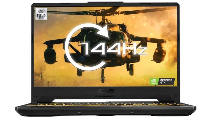 a photo of a gaming laptop, specifically the asus tuf fa506