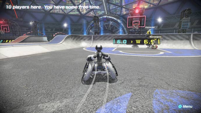 Drag x Drive screenshot showing you turning left on the grey court