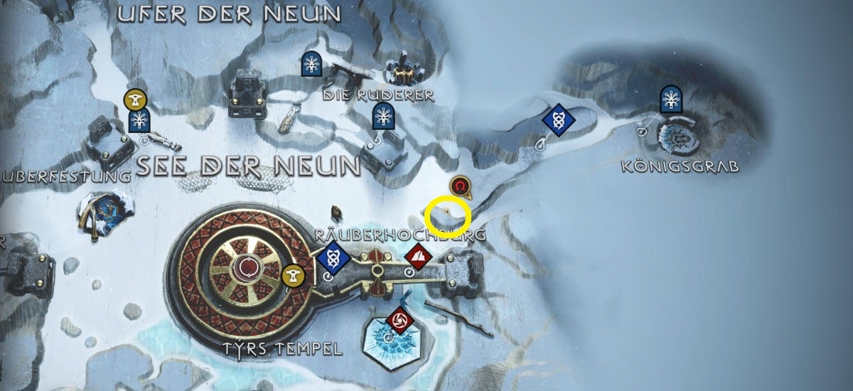 God of War Ragnarök See der Neun Alle Sammelobjekte (Legendäre Truhe, Wissen, Artefakte