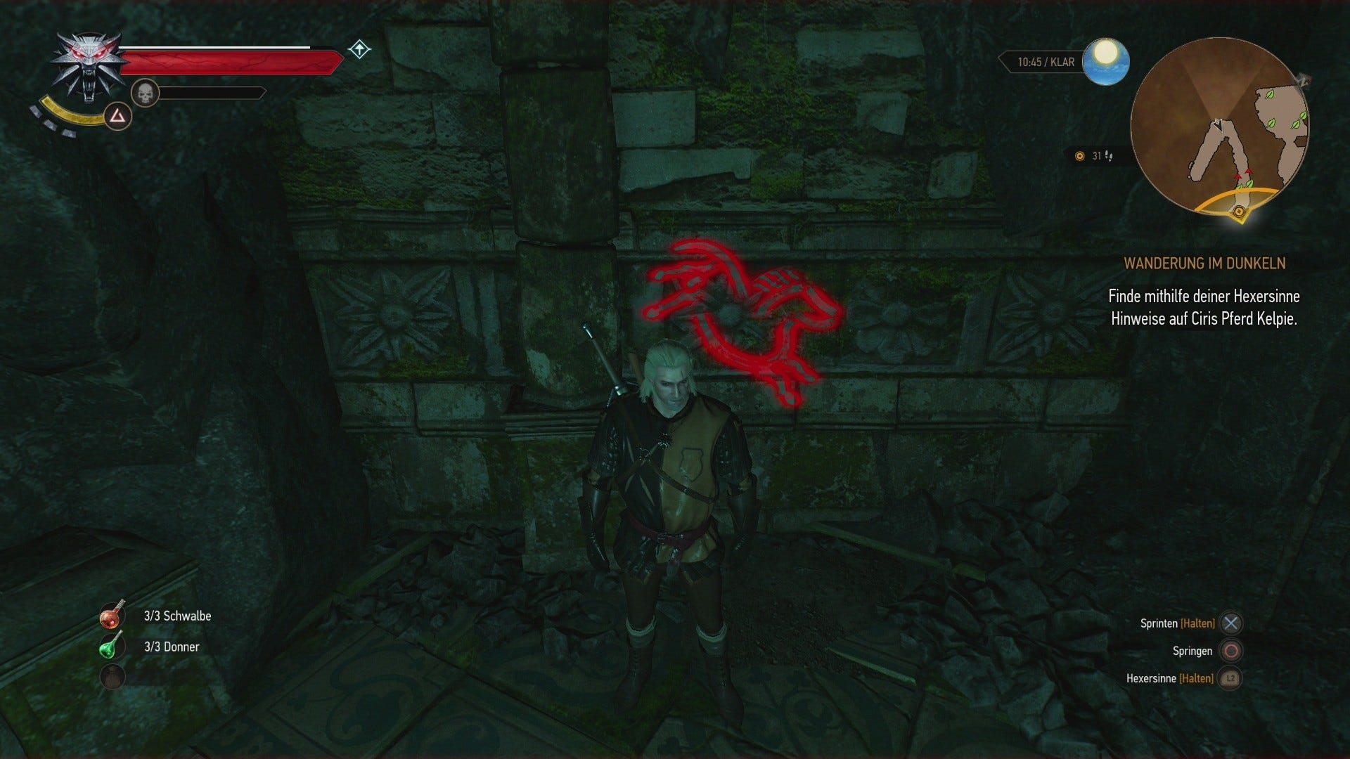 The Witcher 3: Wanderung im Dunkeln - Elfenruinen, Schwalbensymbole