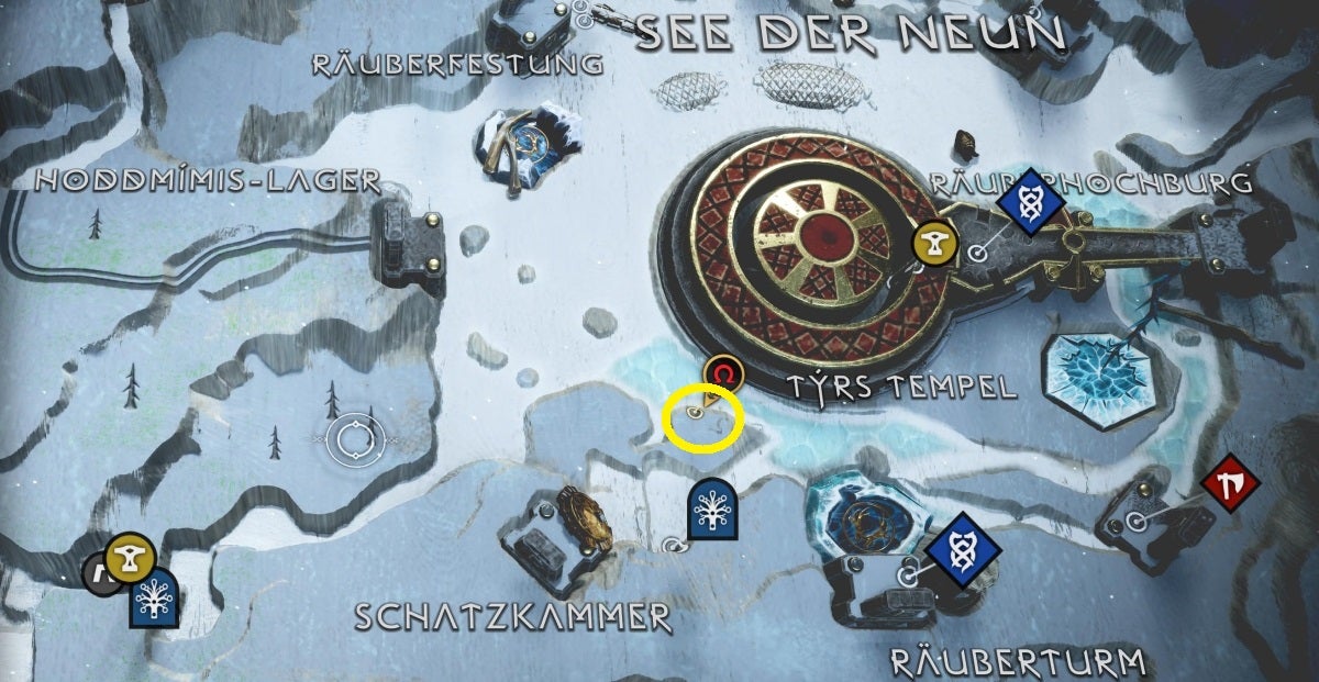 God of War Ragnarök See der Neun Alle Sammelobjekte (Legendäre Truhe, Wissen, Artefakte