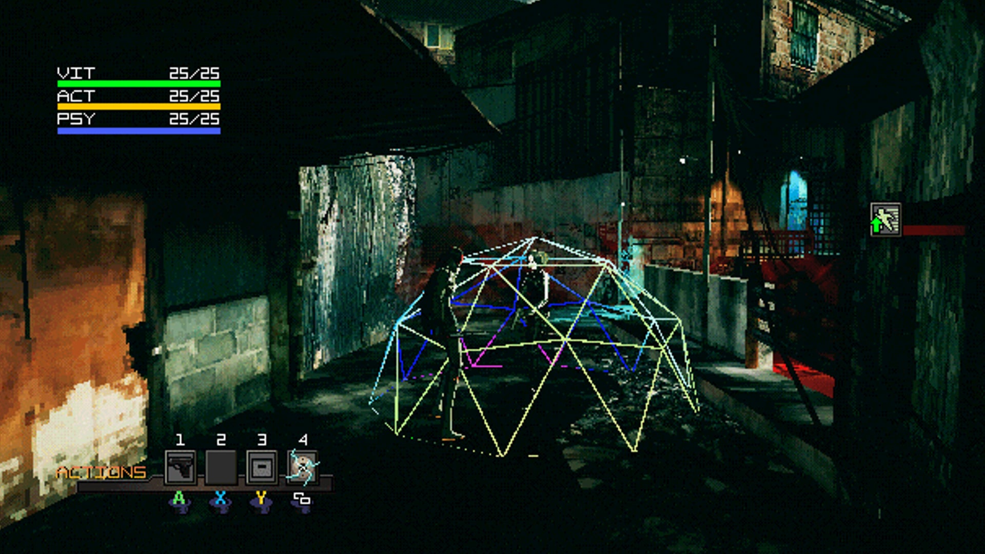 The player pauses combat to target an enemy during a battle in .45 Parabellum Bloodhound - 1