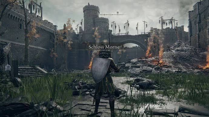 The courtyard of Castle Morne in Elden Ring