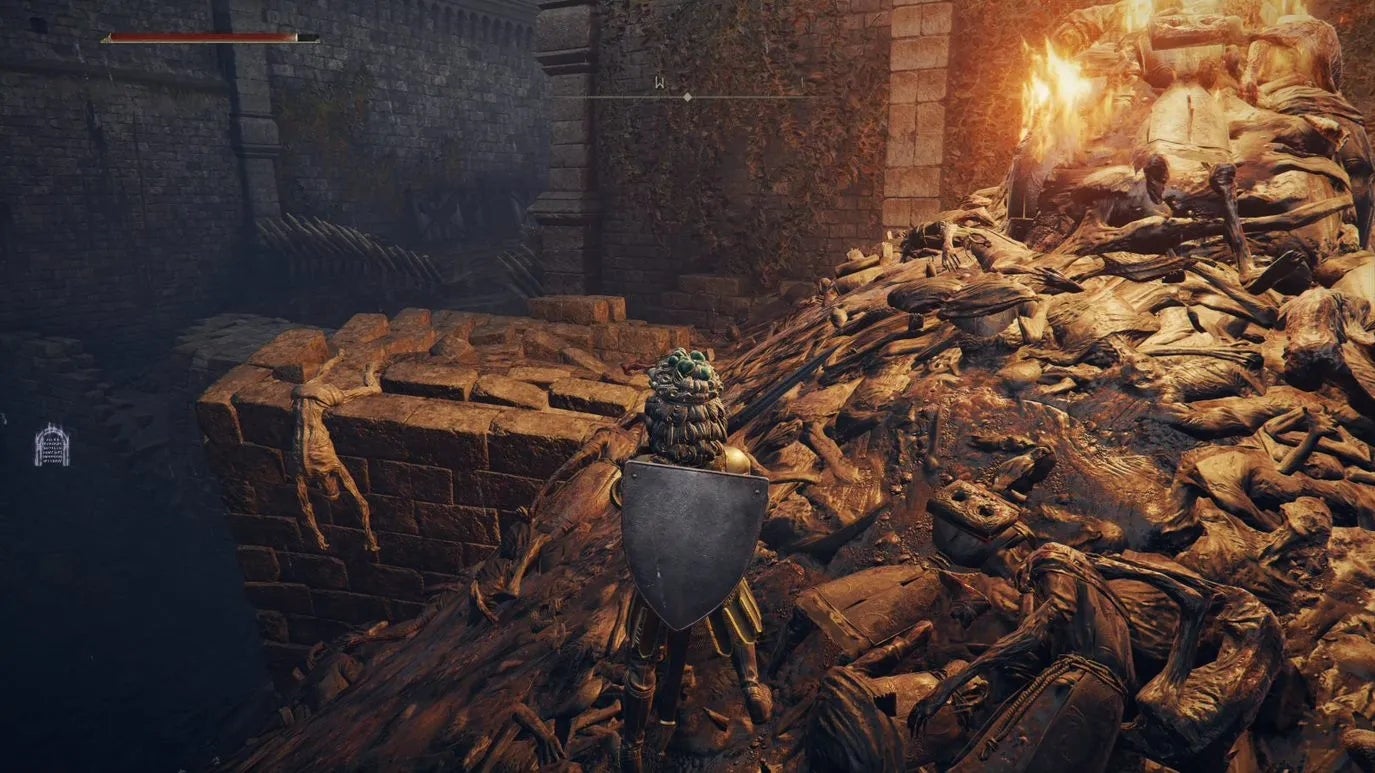 A pile of corpses inside Castle Morne in Elden Ring.