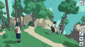 A curving forest view from Messenger, a free browser-based game about delivering letters in a 3D pocket world.