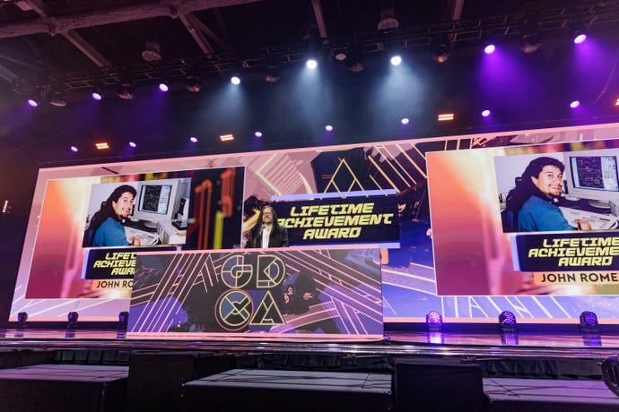 John Romero receives his Lifetime Achievement Award at GDC 2023