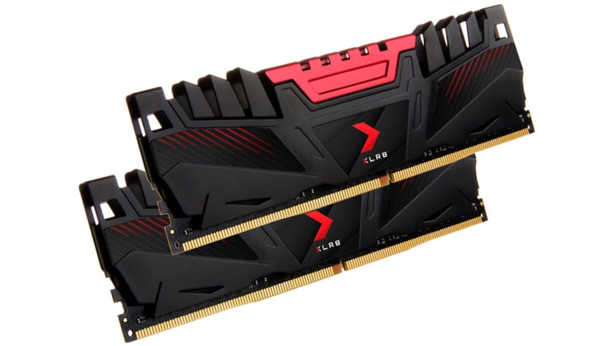 a photo of red and black gaming RAM from PNY, with a spiky appearance that screams ‘speed!'