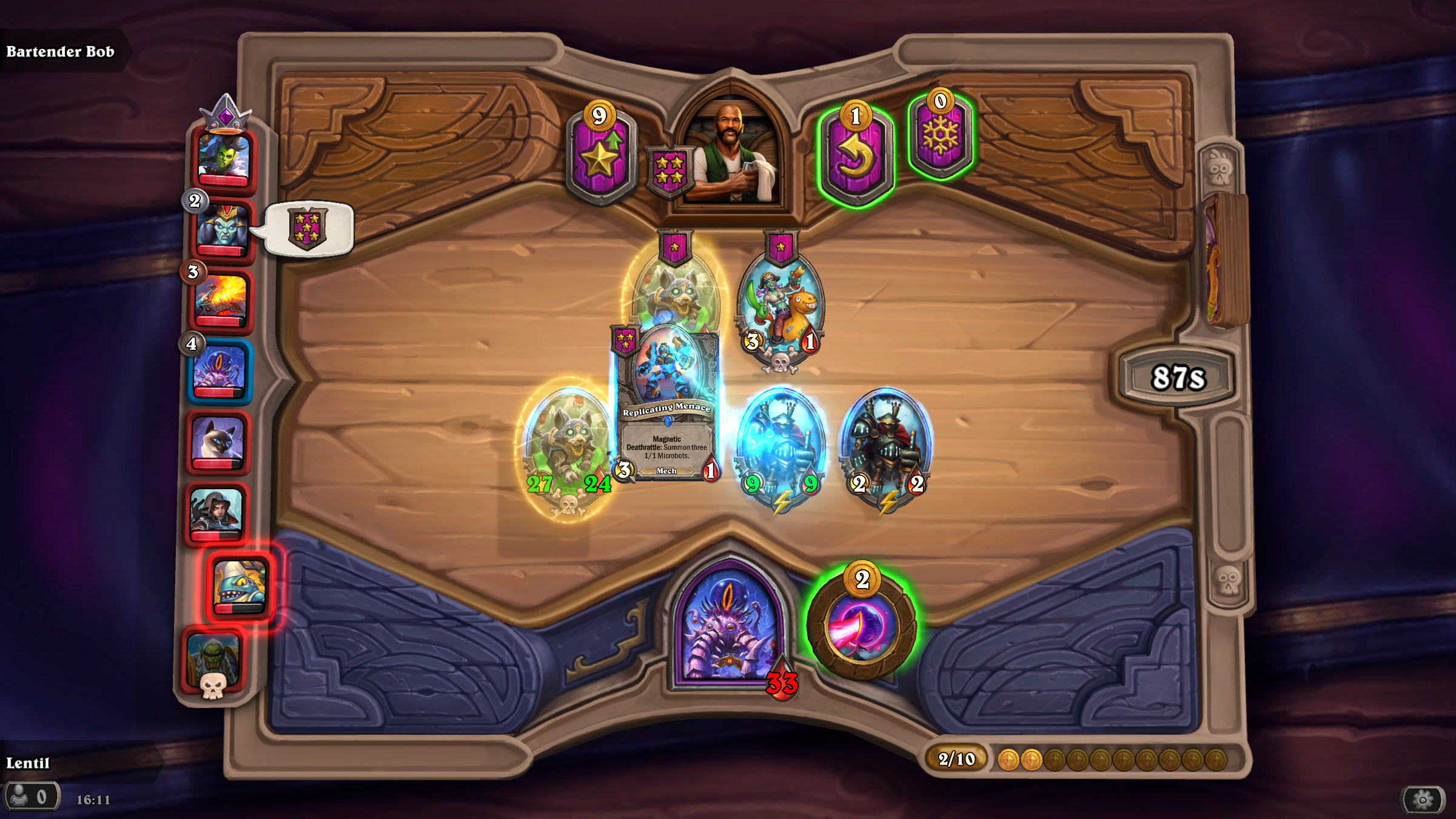 State of the Game Hearthstone - Battlegrounds mode in action