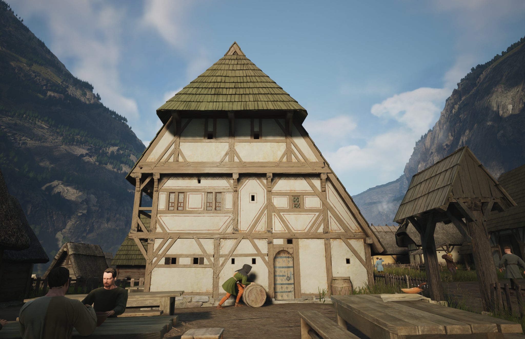 A picture of a tall peaked house in Manor Lords - 4