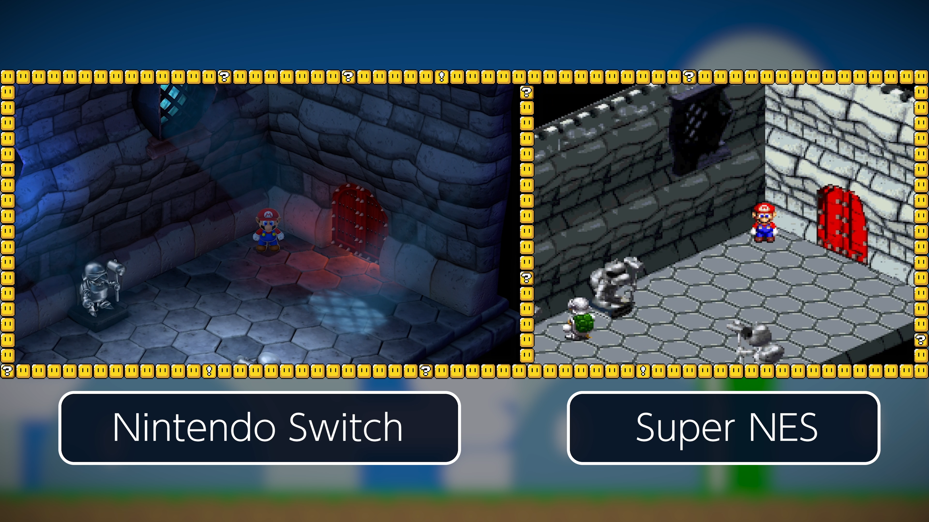 Super Mario RPG on Nintendo Switch compared to the Super NES original.