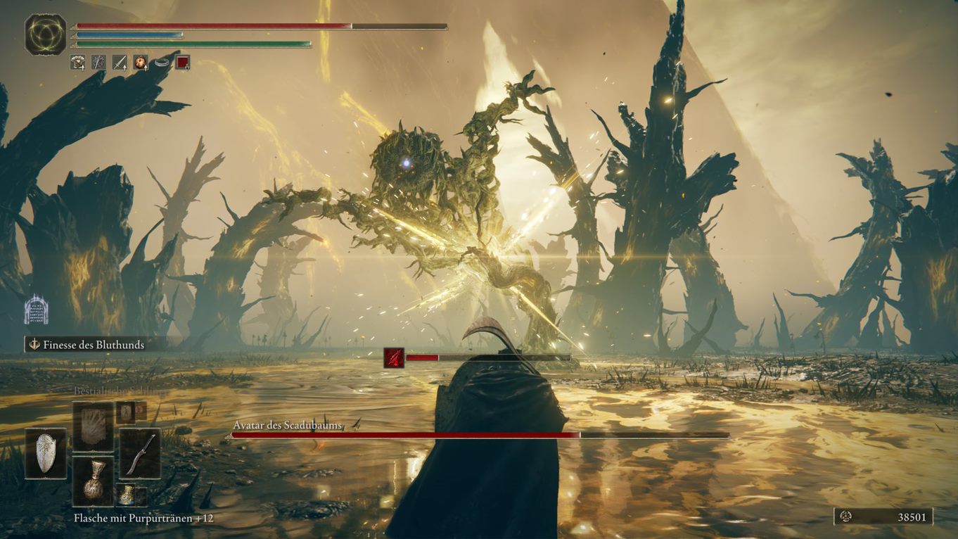 Elden Ring Shadow of the Erdtree Avatar des Scadubaums besiegen, Boss am Fuß des Scadubaums