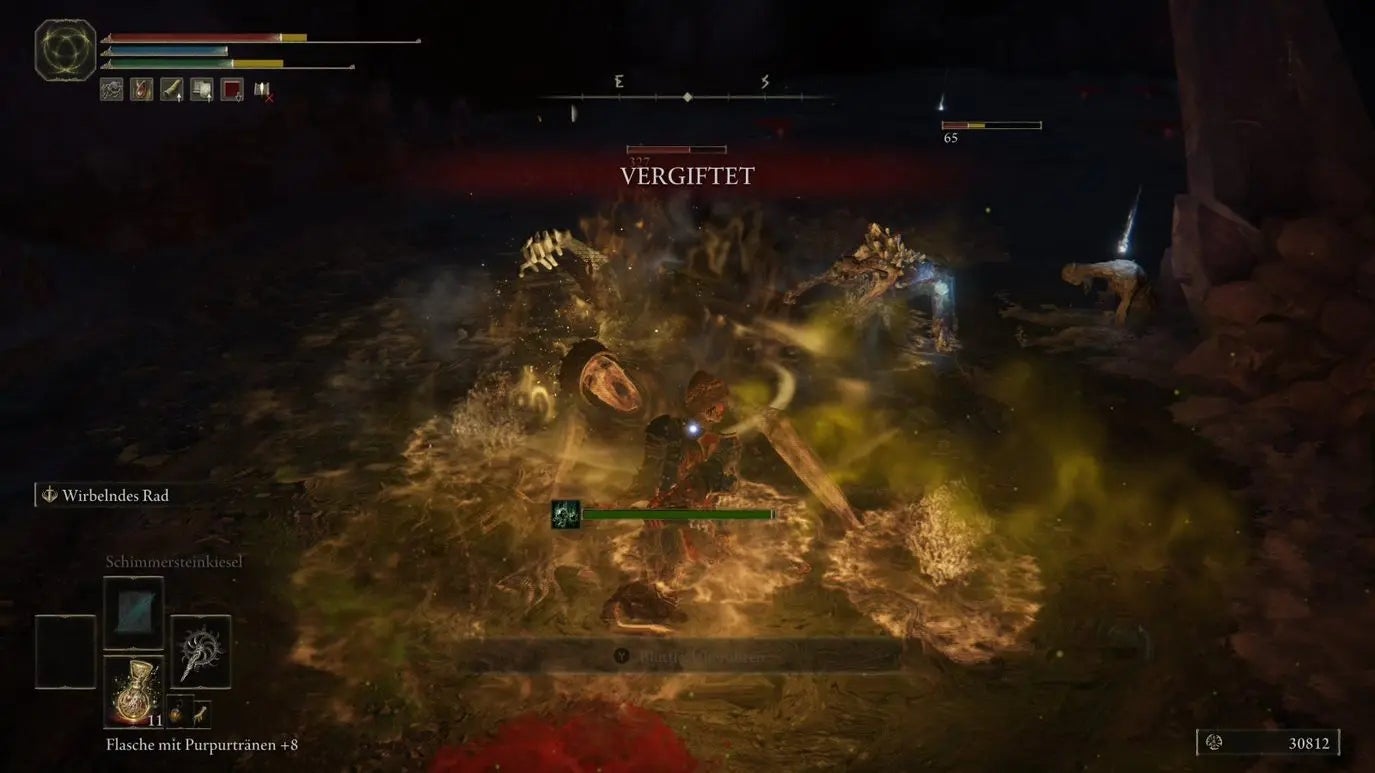 A warrior fights a Revenant in Elden Ring.