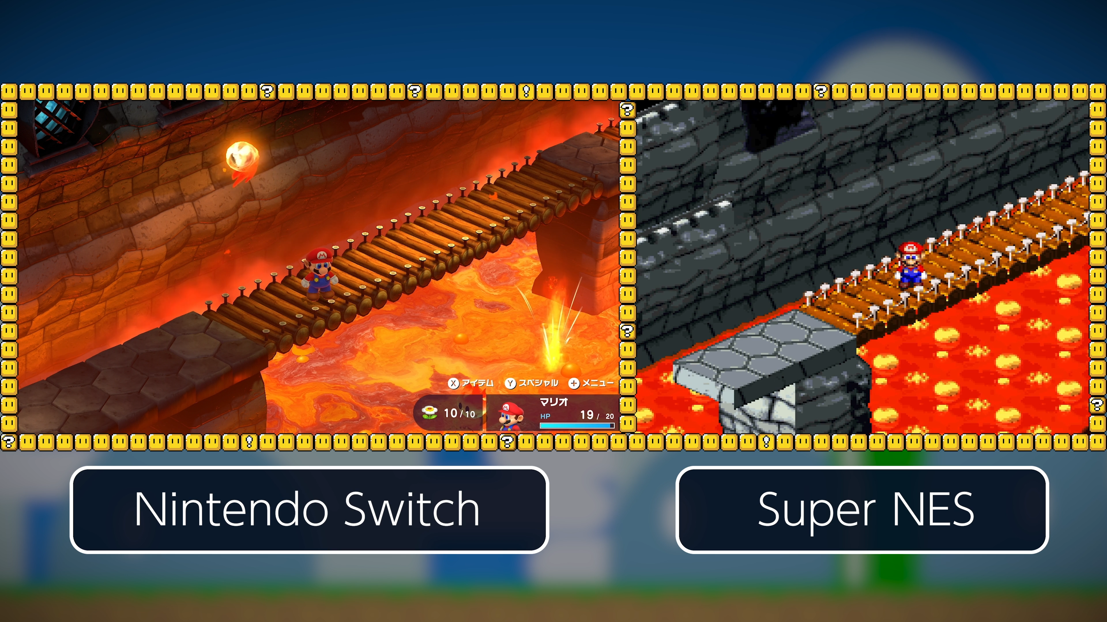 Super Mario RPG on Nintendo Switch compared to the Super NES original.