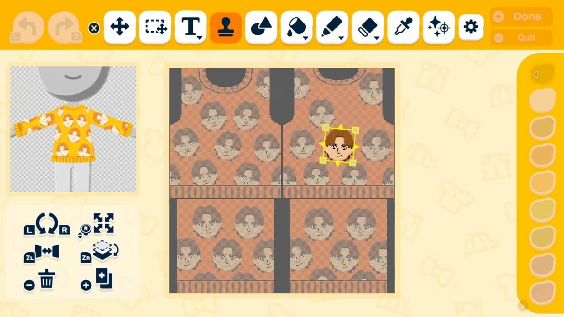 Крупный план персонажа Mii с выразительным лицом