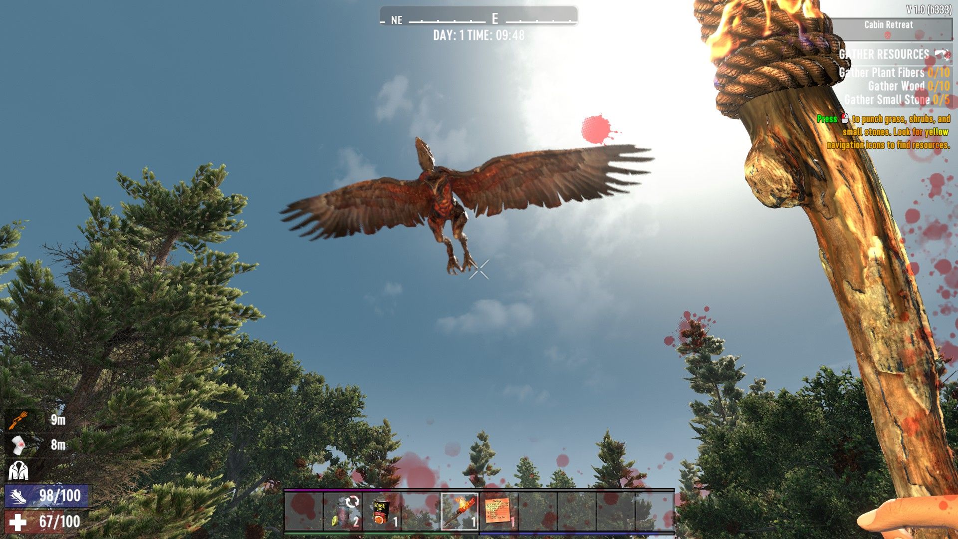 An angry zombie bird attacks the player. - 7