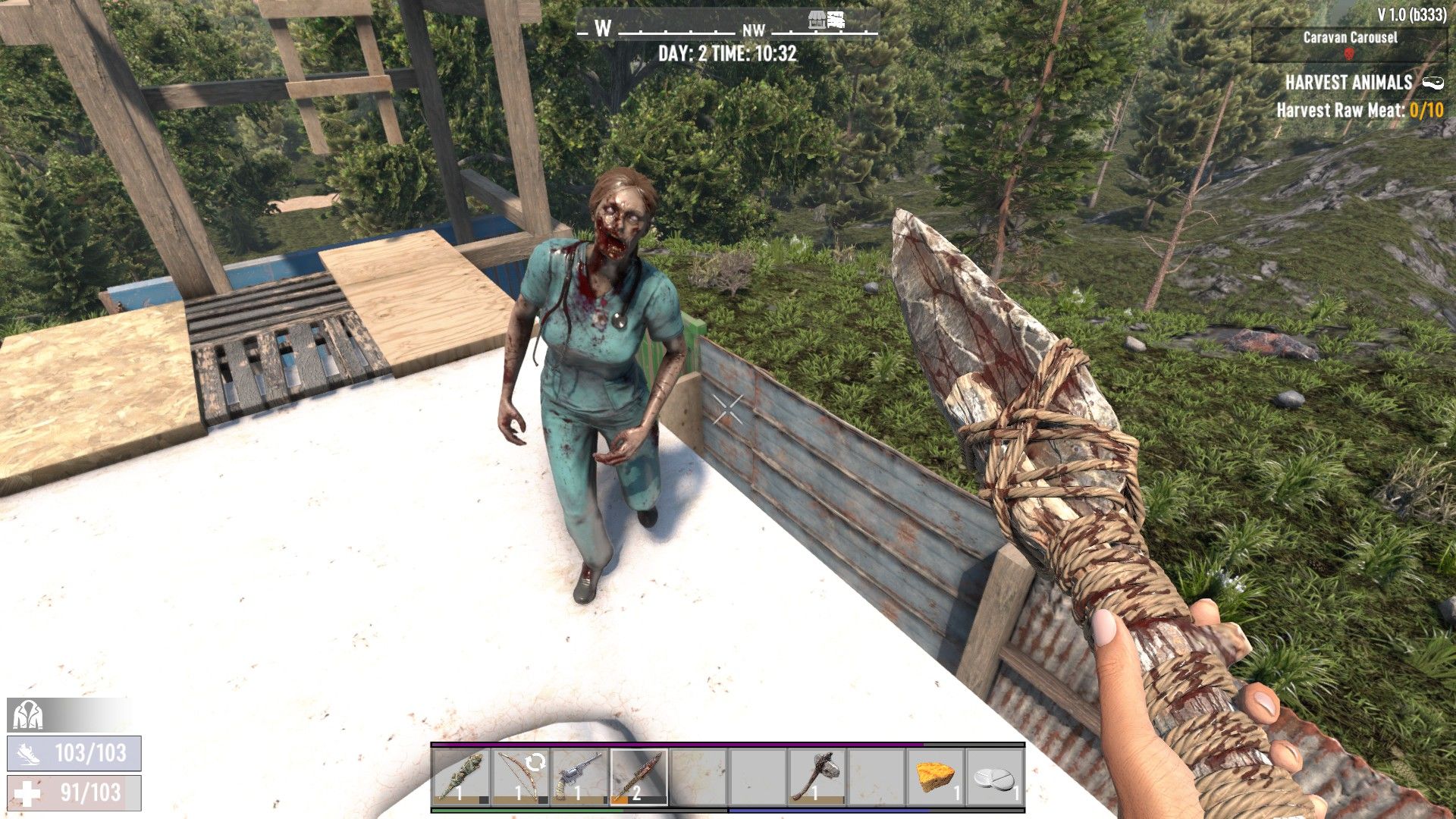 A nurse zombie wants to eat the player. - 5