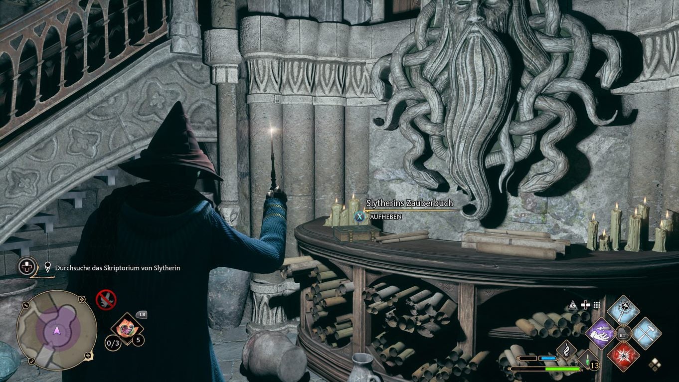 Hogwarts Legacy Im Schatten des Studierzimmers Slytherins Tür, Skriptorium öffnen und