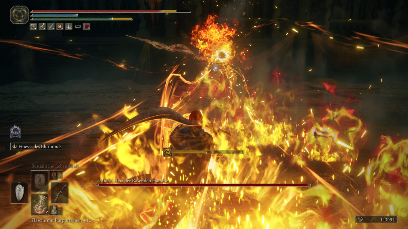 Elden Ring Midra besiegen, Herr der Rasenden Flamme, Boss im Pfarrhaus Eurogamer.de