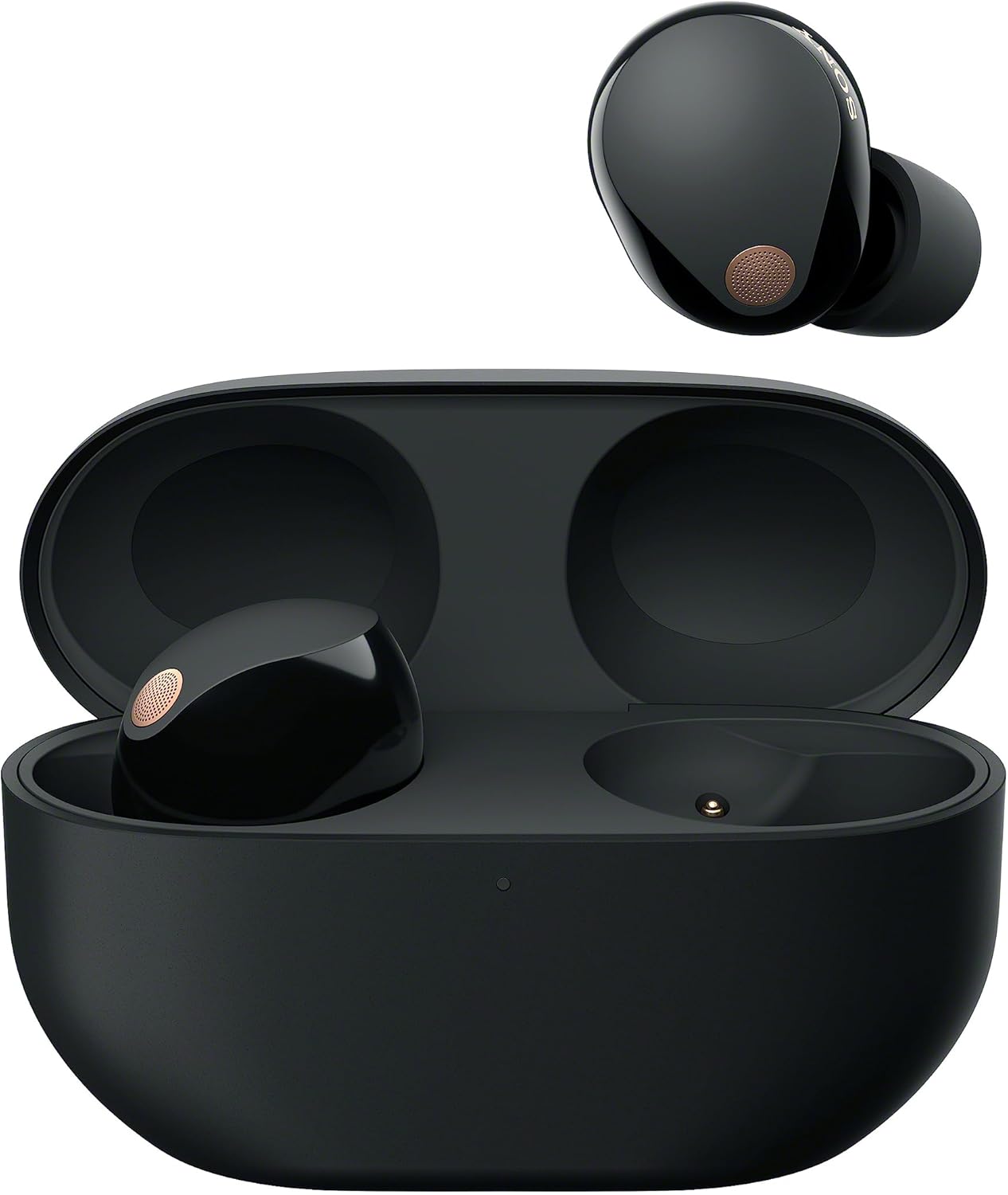 Sony WF-1000XM5 earbuds in black