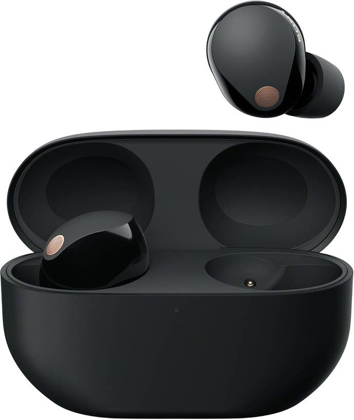 Sony WF-1000XM5 earbuds in black