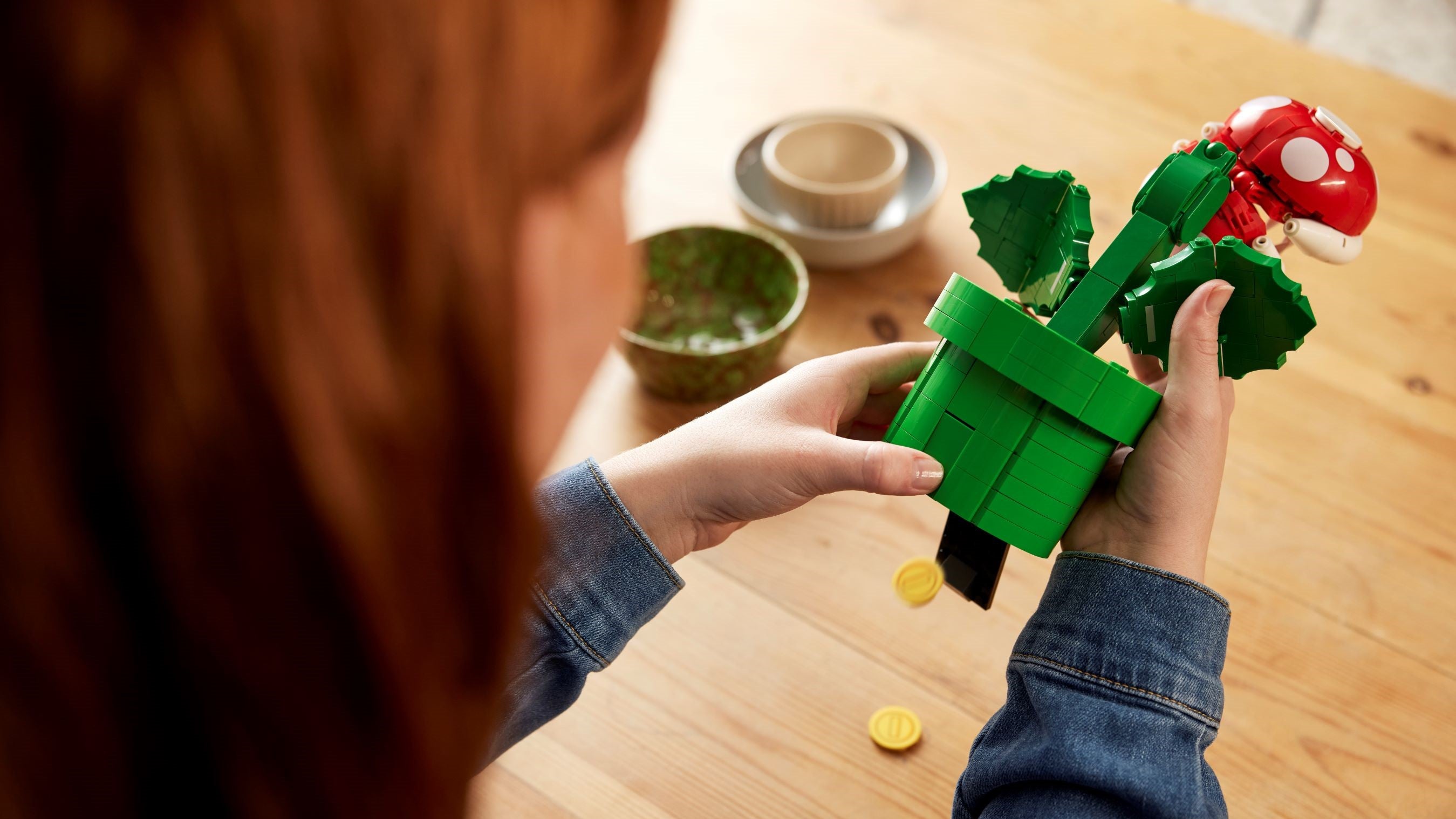 Lego&rsquo;s Super Mario Piranha Plant set from the back.