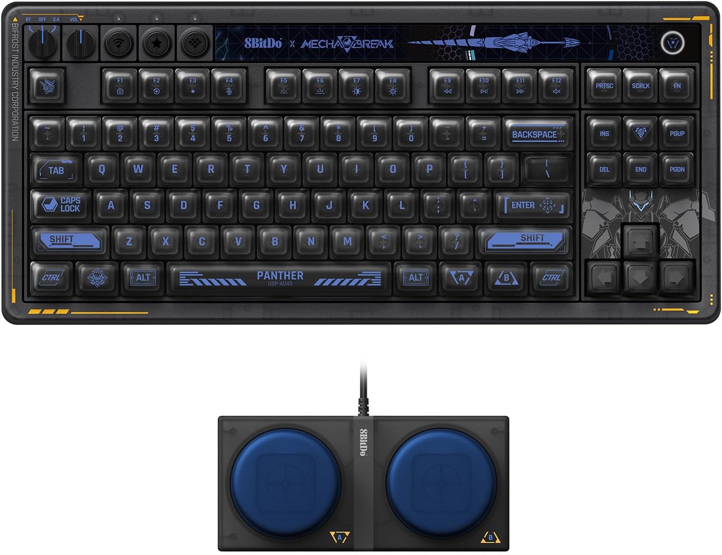 This Mecha Break-inspired 8BitDo Retro87 mechanical keyboard has