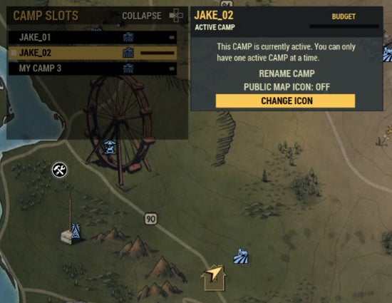 Fallout 76 is introducing CAMP slots allowing switching between