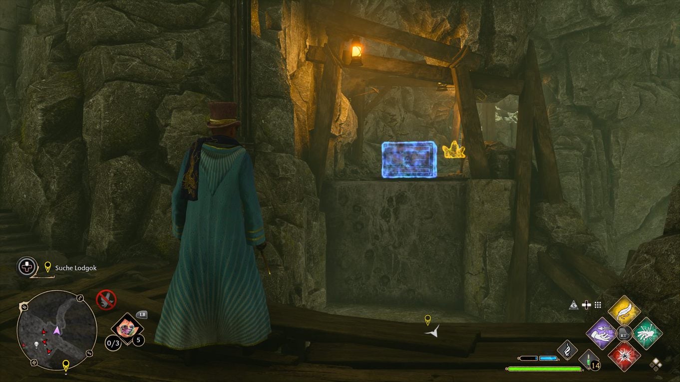 Hogwarts Legacy Lodgoks Loyalität Küstenmine, Lodgok suchen, Säulen und Bohrer