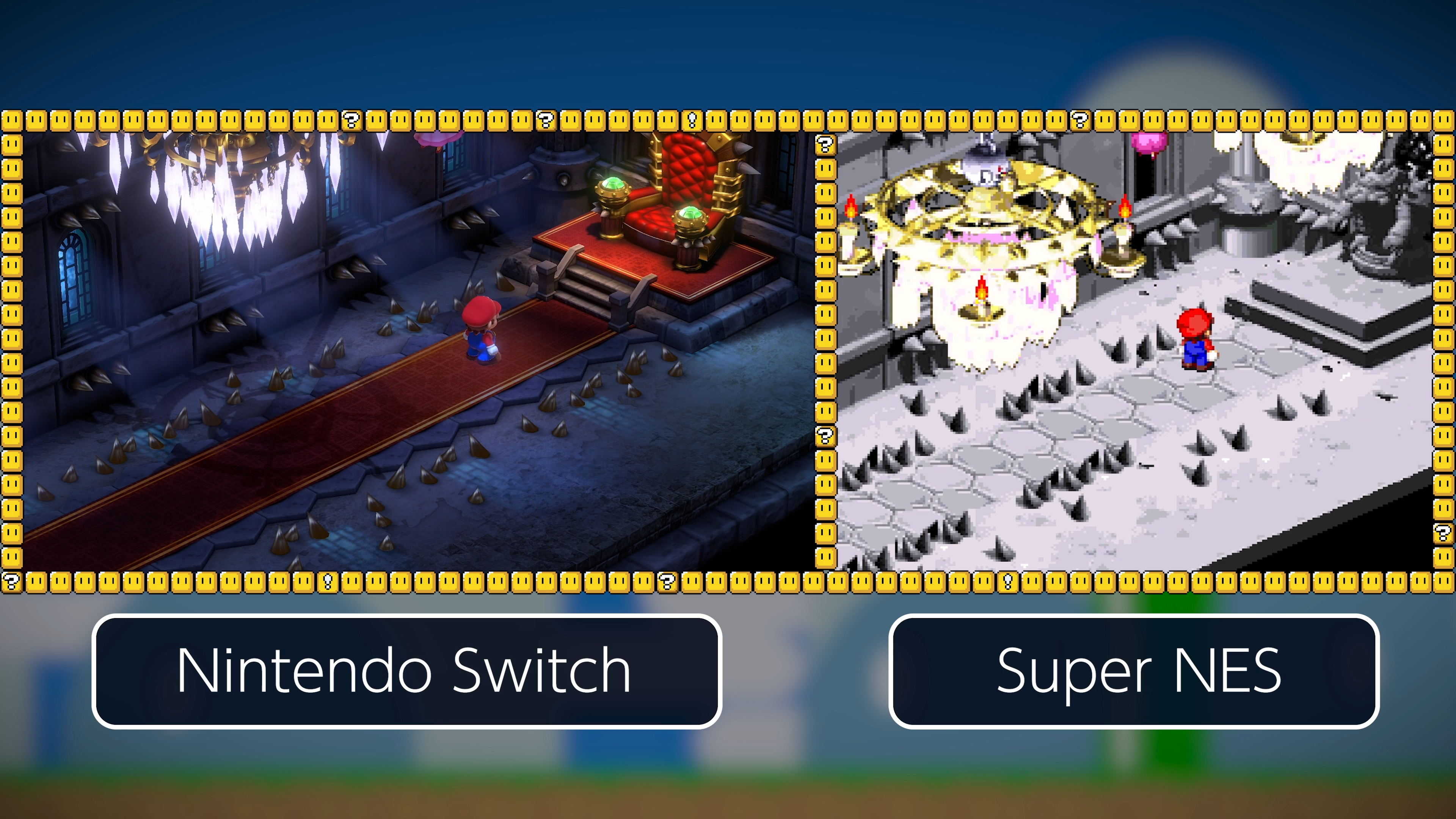 Super Mario RPG on Nintendo Switch compared to the Super NES original.