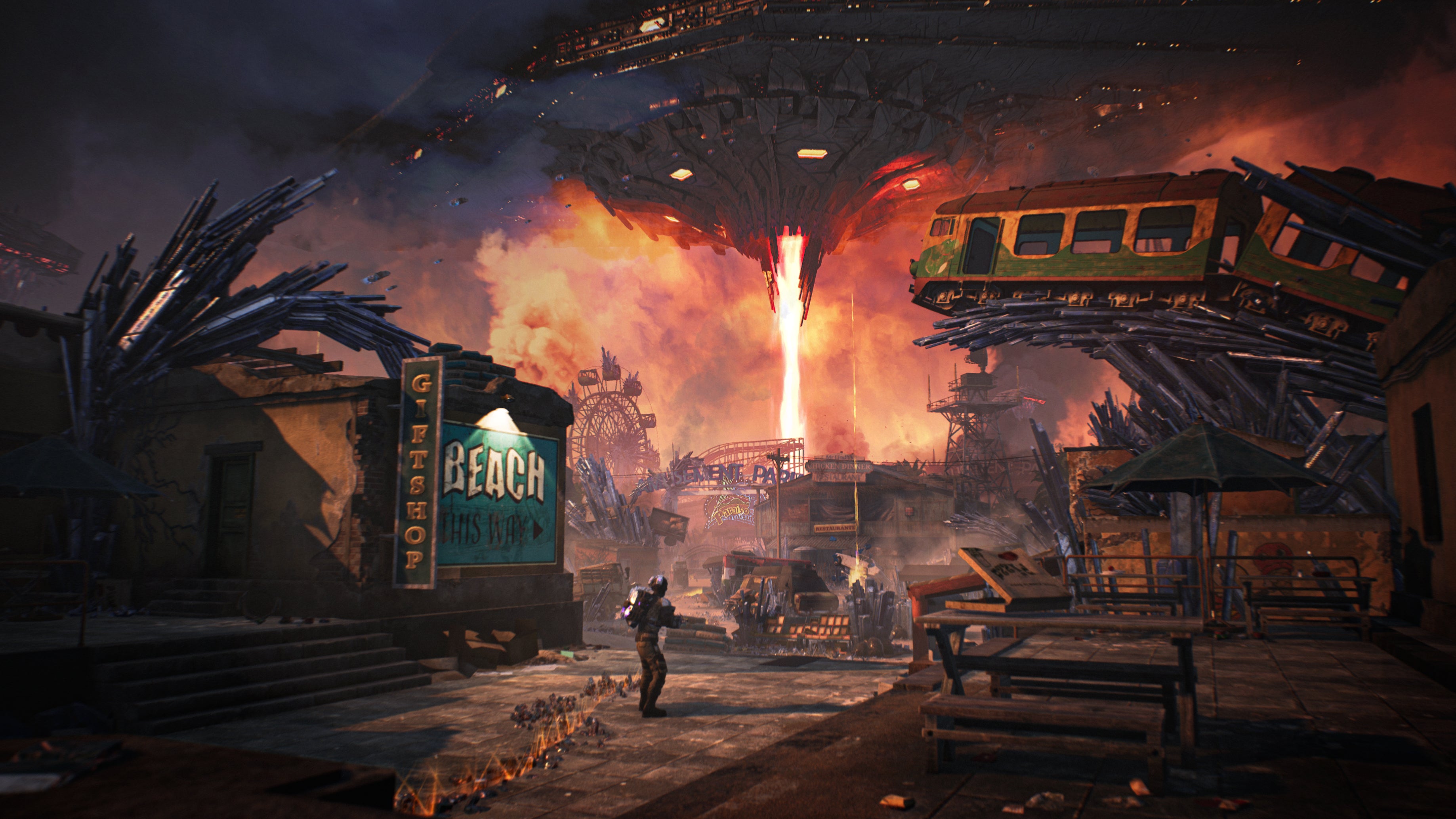 PUBG Battlegrounds' Xeno Point official screenshot showing a character in ruined structures