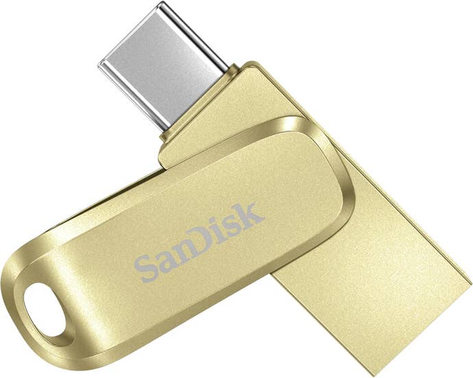 SanDisk Dual Drive Go USB flash drive in gold