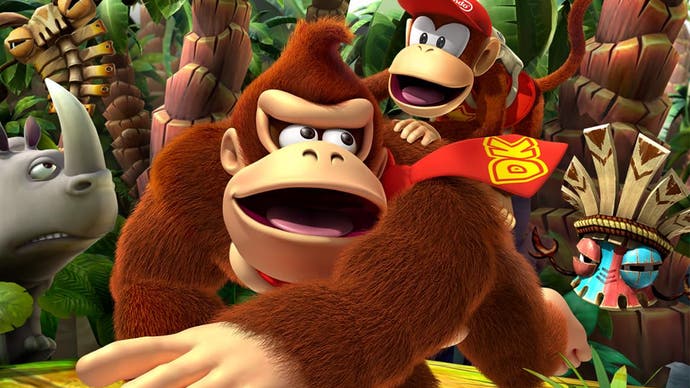 Entertainment Donkey Kong Country Returns key art featuring Donkey Kong and Diddy Kong