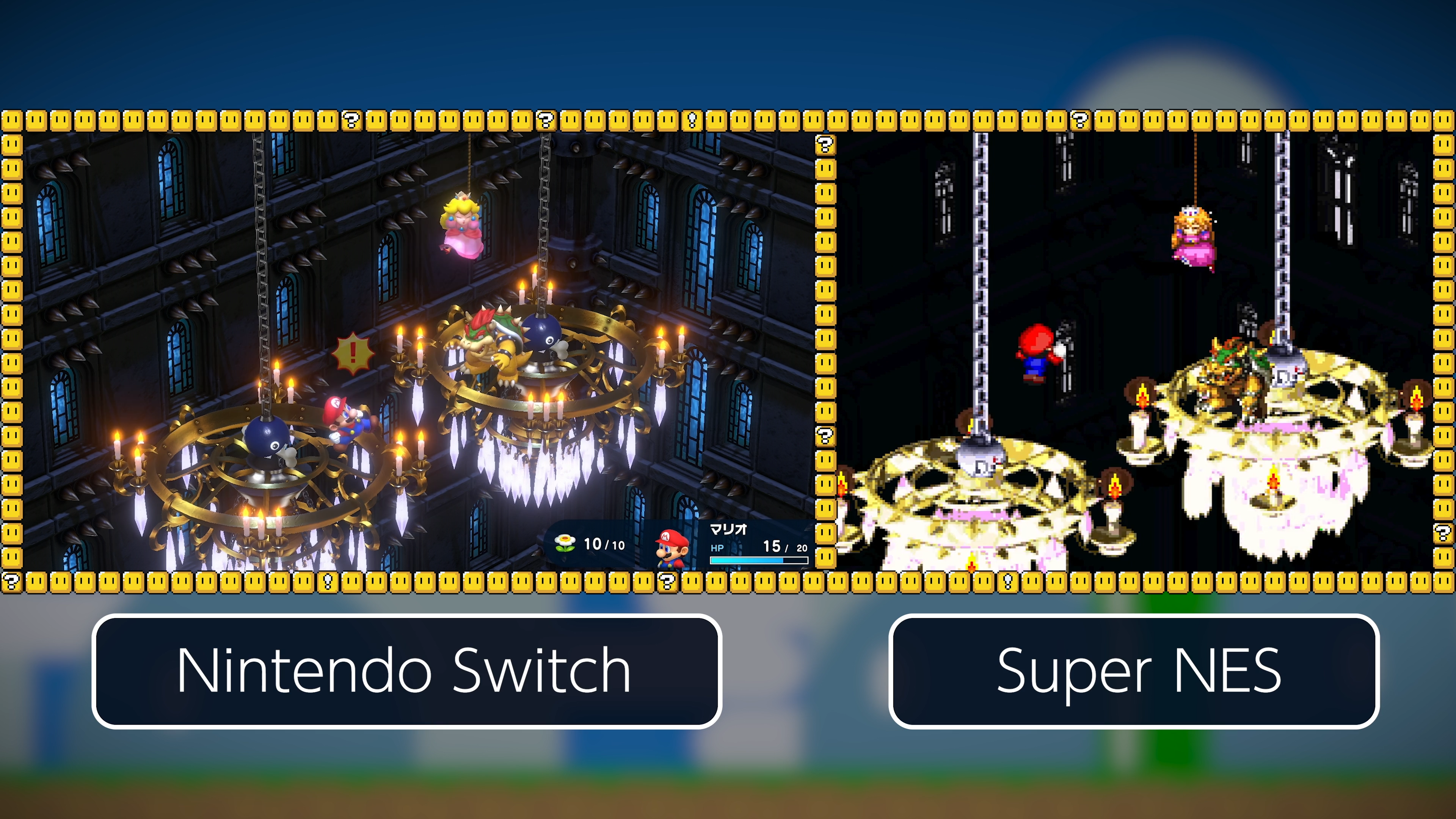 Super Mario RPG on Nintendo Switch compared to the Super NES original.