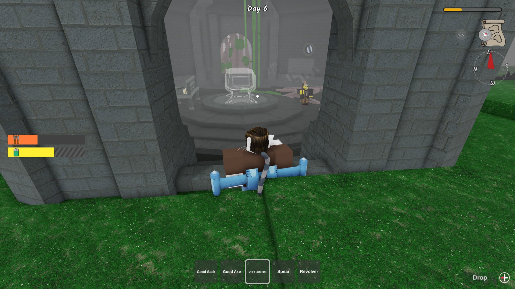 A ranger fixing the Anvil while avoiding cultists in 99 Nights in the Forest. - 6