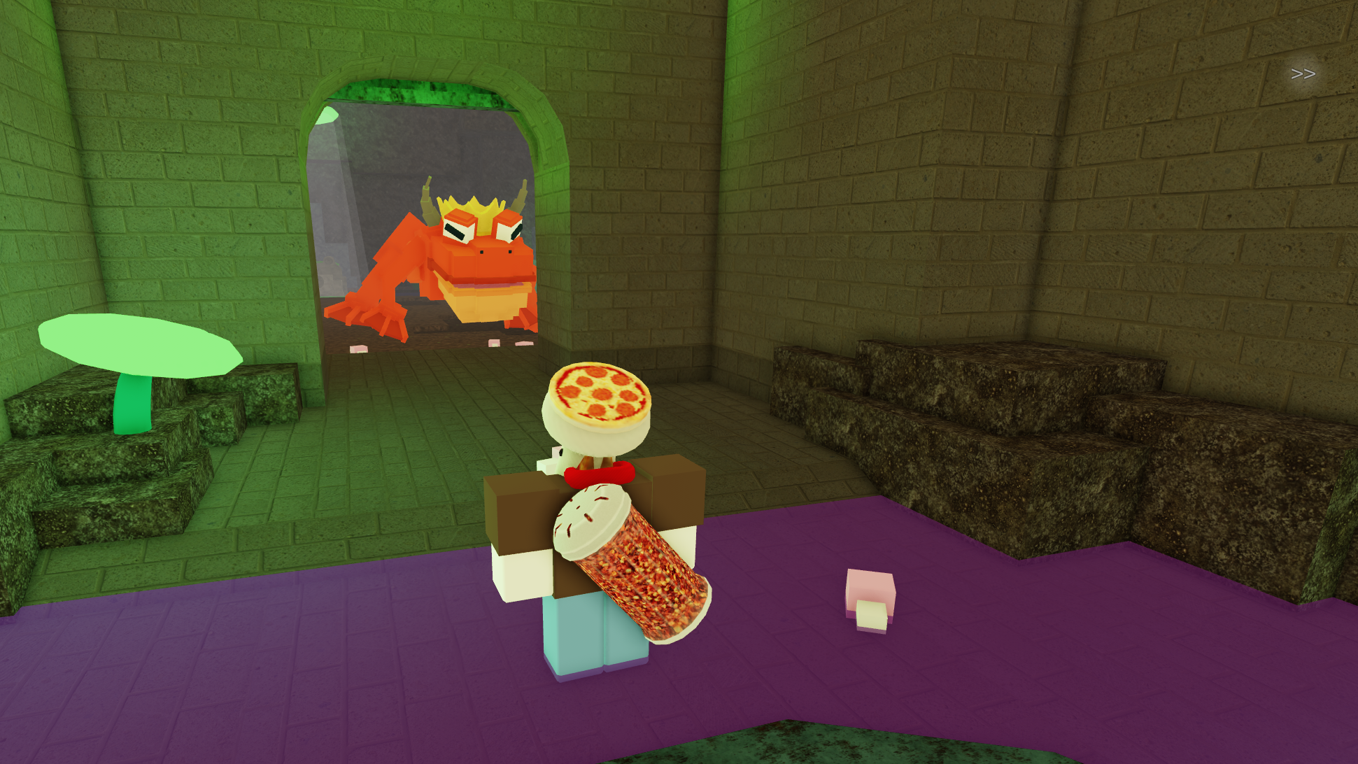 A character fighting the Frog Prince in 99 Nights in the Forest. - 5