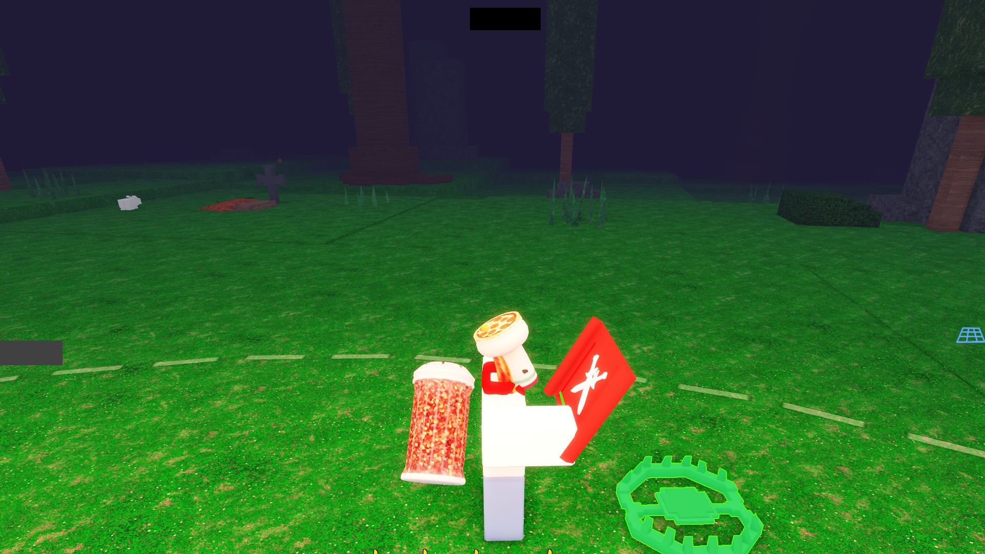 A player placing a Bear Trap in 99 Nights in the Forest. - 1