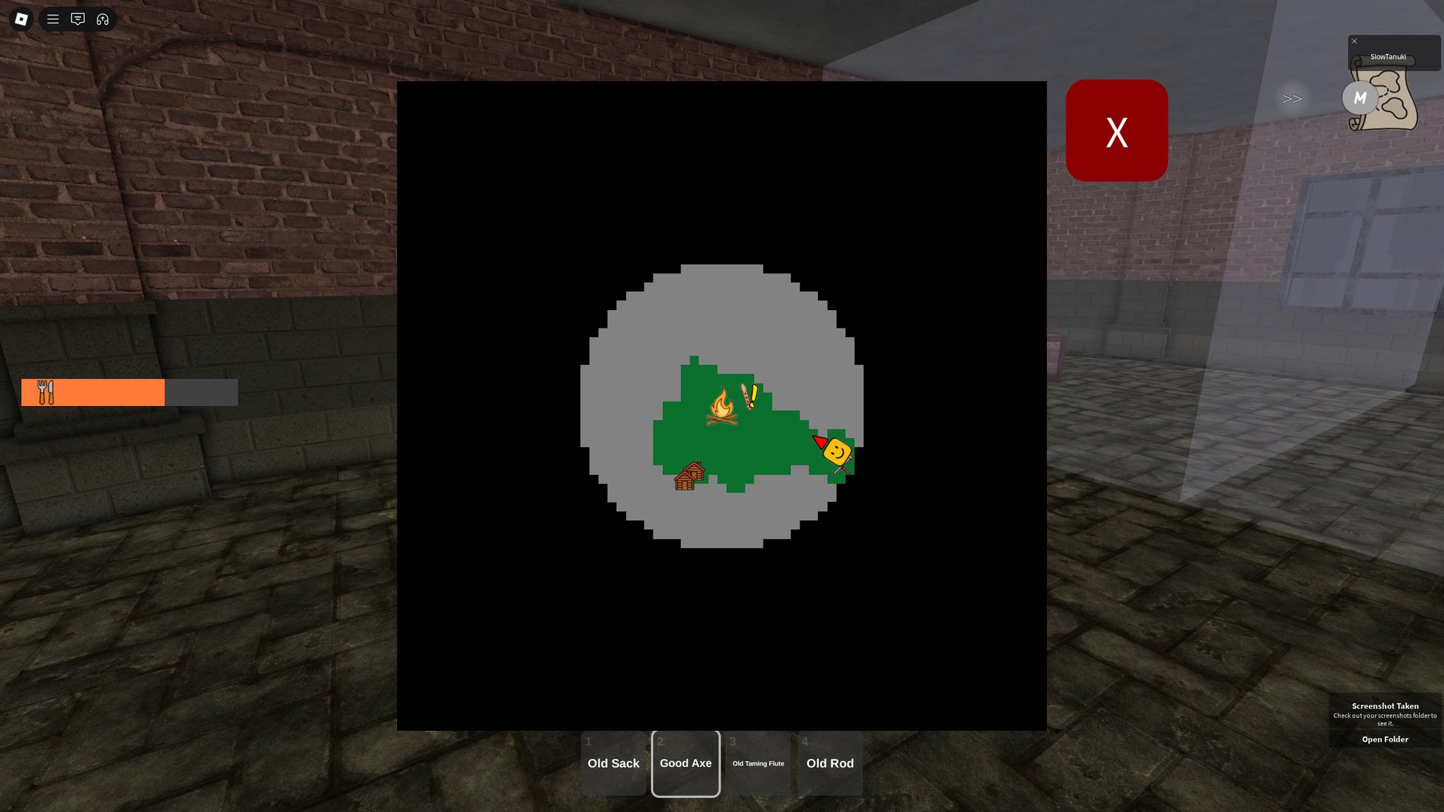 A map screen showing the location of the upgrade workshop in 99 Nights in the Forest. - 6