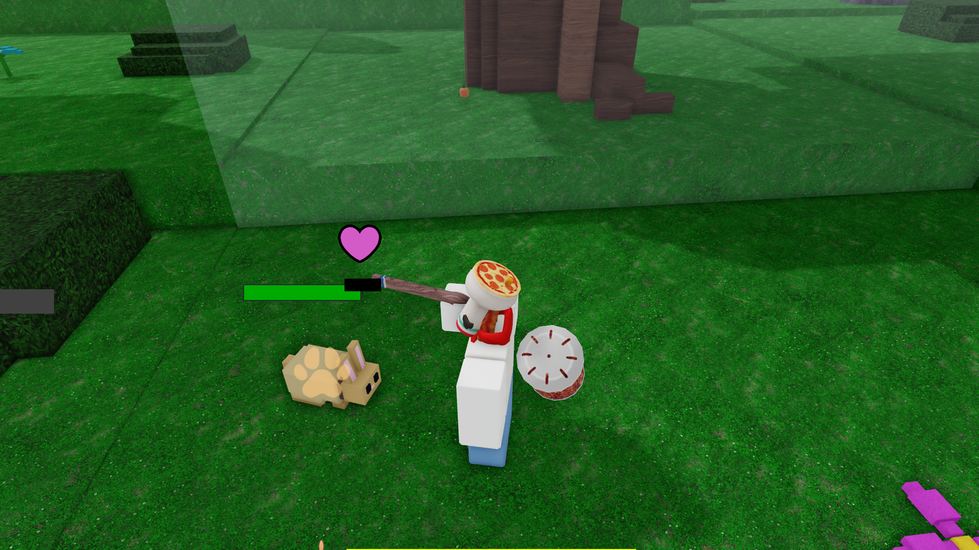 A character taming a rabbit in 99 Nights in the Forest. - 1