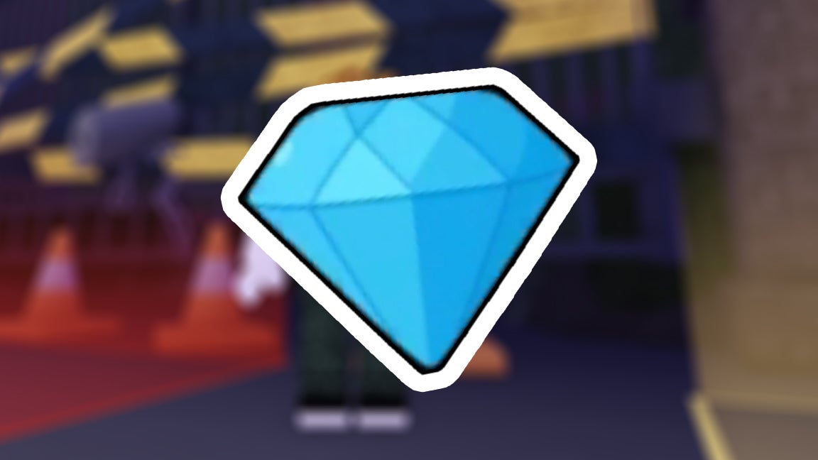 A blurry scene from 99 Nights in the Forest with a large image of the game's Diamonds currency emblazoned on top of it. - 3