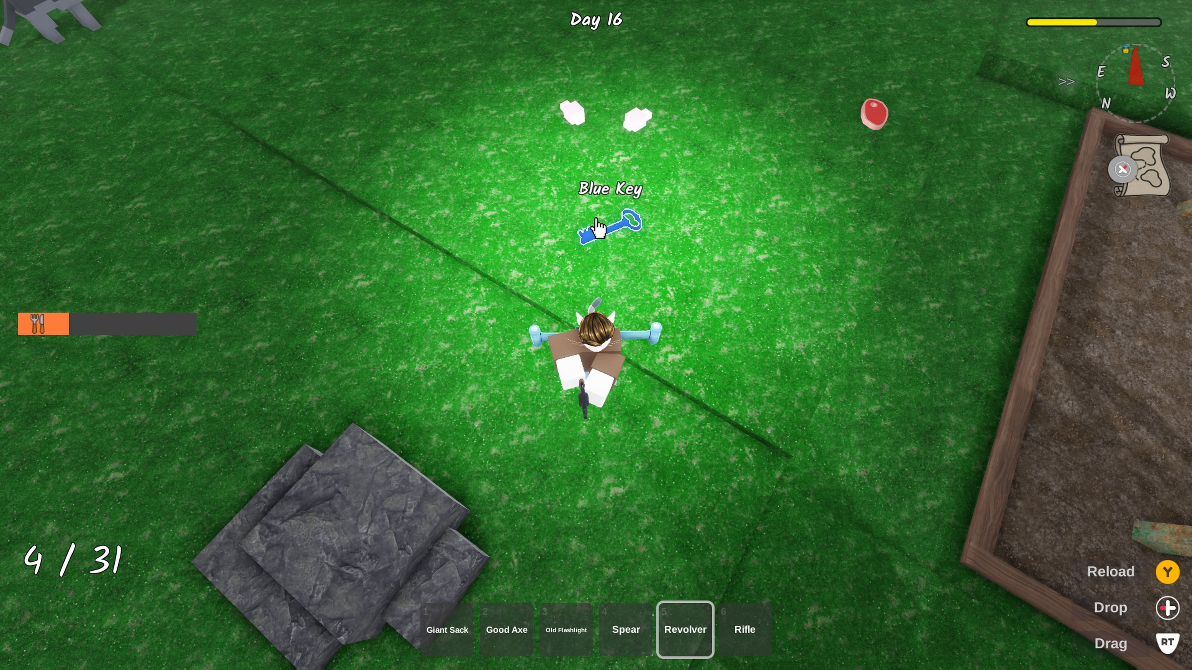 A ranger finding the blue key which opens the Kraken Kid's prison in 99 Nights in the Forest. - 5