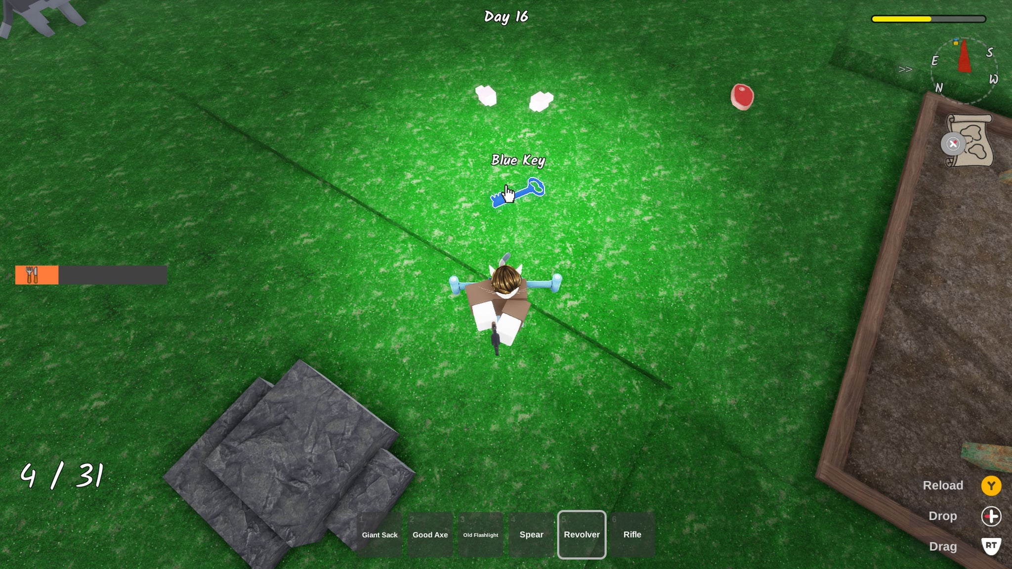 A ranger finding the blue key which opens the Kraken Kid's prison in 99 Nights in the Forest. - 5