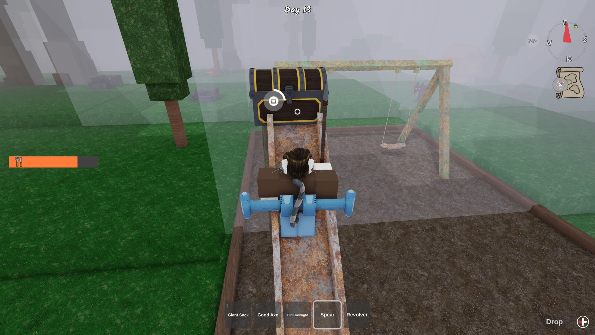 A ranger opening a rare chest in 99 Nights in the Forest. - 5