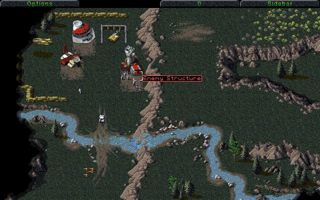 A forest scene in Command & Conquer