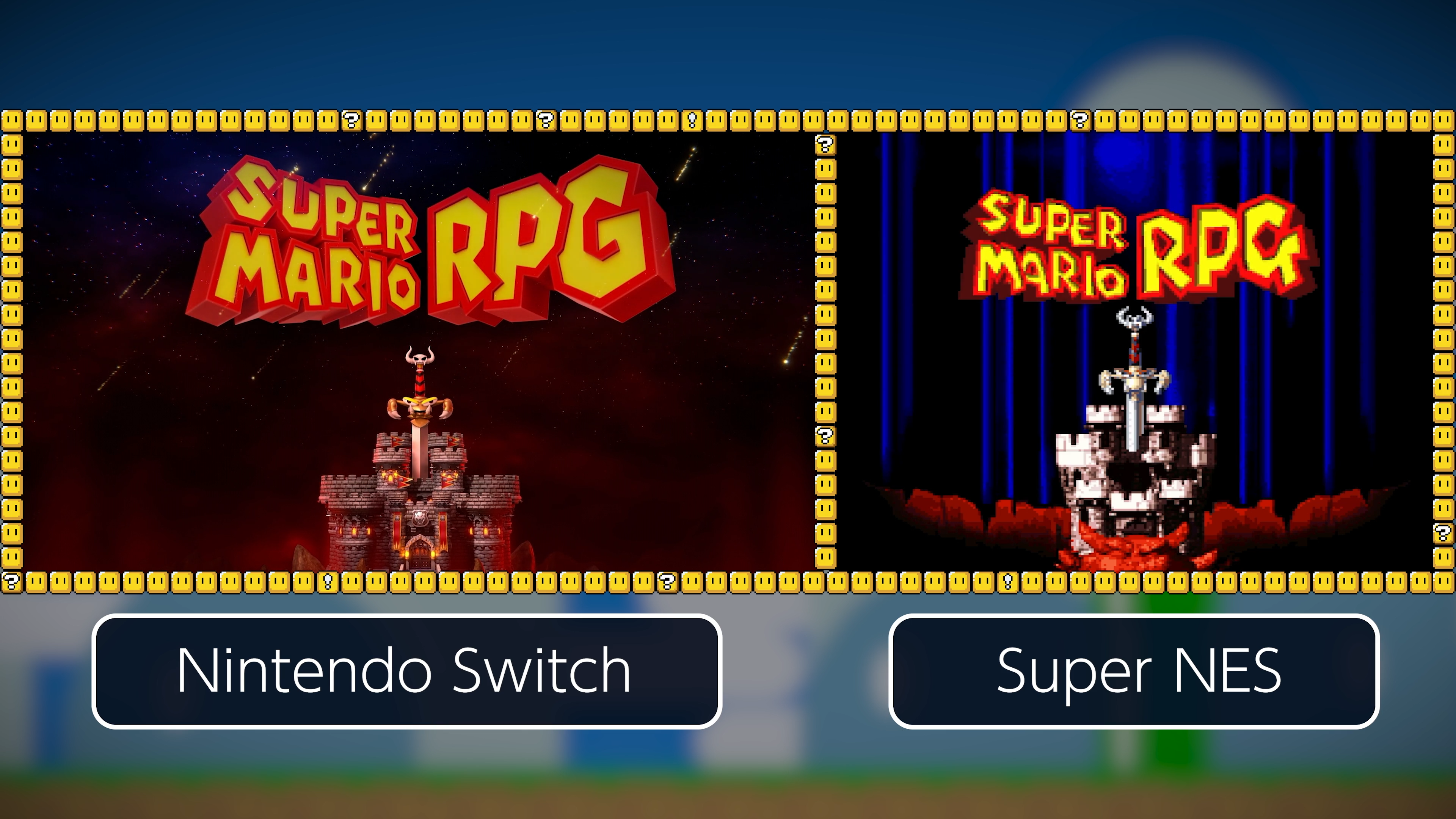 Super Mario RPG on Nintendo Switch compared to the Super NES original.