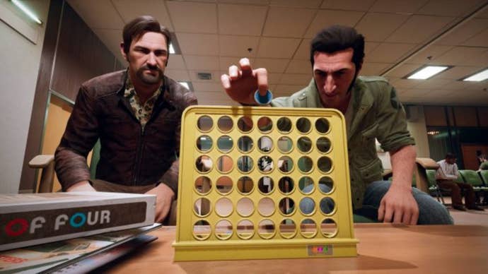 Leo and Vincent both play Connect Four with one another in A Way Out